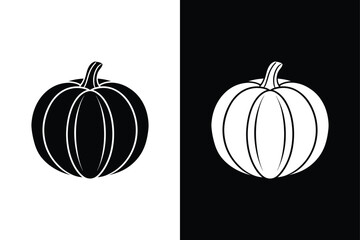 Pumpkin icon vector on White Background ,Vector Art Illustration on white background.