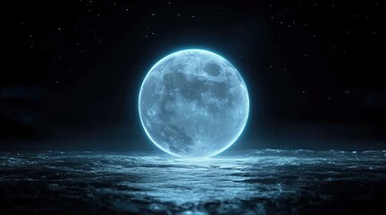 Radiant stars clustering around a luminous moon, supernatural light spirals weaving through the heavens