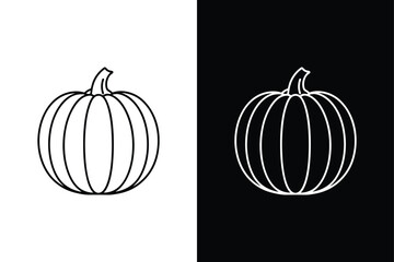 Pumpkin icon vector on White Background ,Vector Art Illustration on white background.