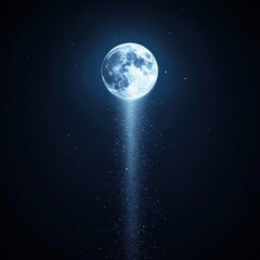 Fototapeta premium Supernatural light waves cascading from the full moon, radiant constellations glowing in cosmic harmony