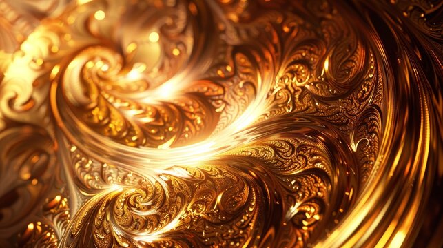 Golden Swirls Abstract Wallpaper