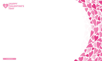 Modern Valentine's Day Background with Heart Frame and White Space