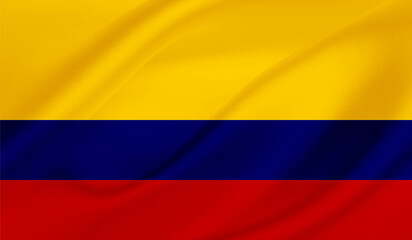 Yellow, blue, and red striped Colombian flag