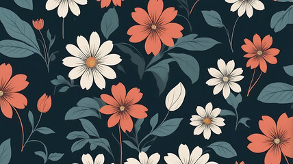 Smooth flowers seamless pattern background inspiration from vintage to contemporary styles design.