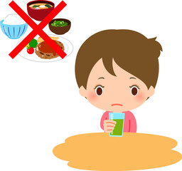 食事を抜いて野菜ジュースを飲む女性