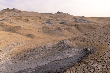 Beautiful mud volcanoes on the territory of Gobustan.