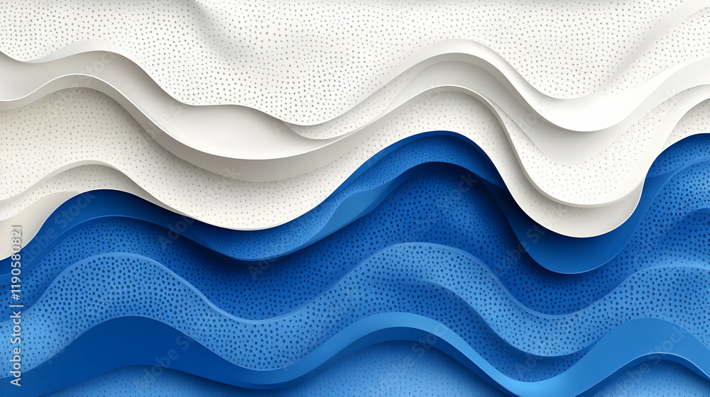 Poster abstract blue and white wave background. modern elegant design with smooth curves and flowing lines.