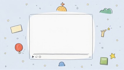 A clean template with modern typography, simple borders, and customizable sections for thumbnails, playlists, and channel info.