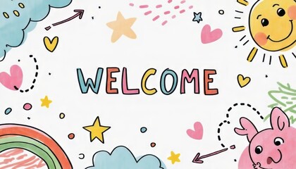 A cheerful banner with playful doodles, bright colors, and a fun, welcoming style perfect for lifestyle or kids' channels.
