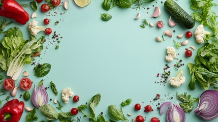 Fresh Vegetable Arrangement Kitchen Counter Food Photography Bright Environment Overhead View Healthy Eating Concept