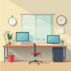 School Multimedia Illustration vector design, Computer Lab vector design