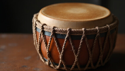 Close-Up of a Traditional Dhol Drum for Indian Bonfire Day