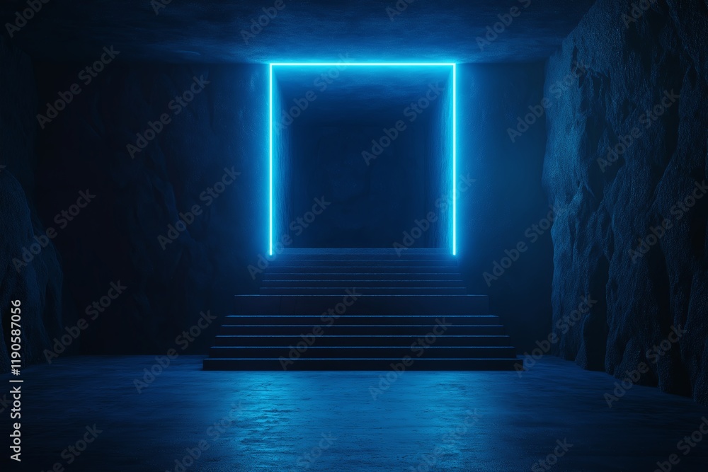 Poster  staircase leading into a glowing void.