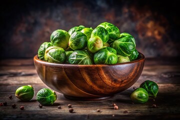 Fresh Organic Brussels Sprouts in Bowl - Healthy Vegan Food