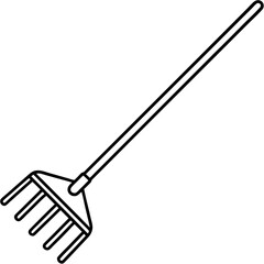 Elegant Gardening Rake Vector Design