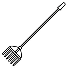 Elegant Gardening Rake Vector Design