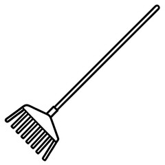 Elegant Gardening Rake Vector Design