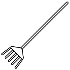 Elegant Gardening Rake Vector Design