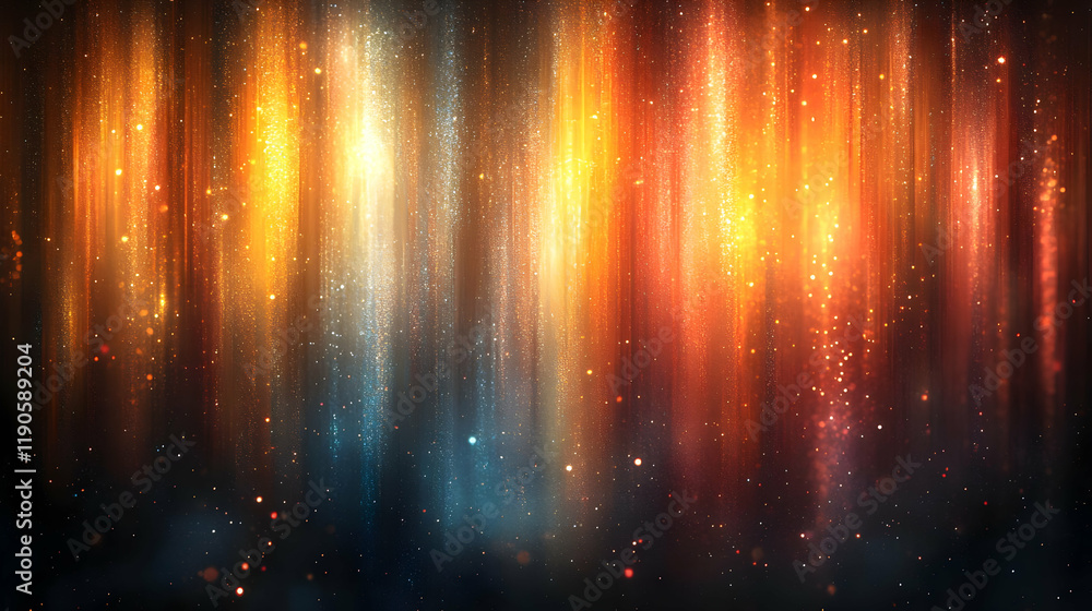 Poster abstract background with vibrant vertical glowing lines and sparkling glitter texture