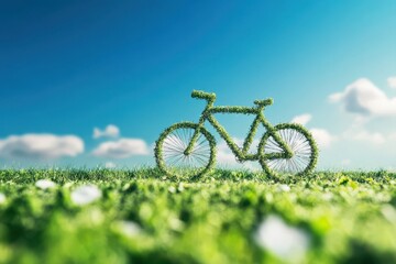 Fototapeta premium Eco-conscious journeys: embrace healthy lifestyles with cycling, walking, and electric vehicles for clean air and sustainable adventures