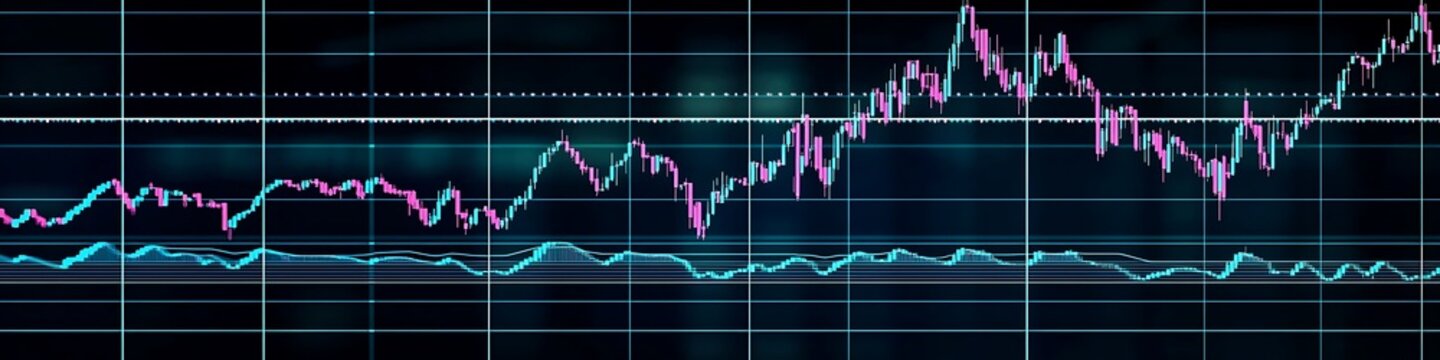 A dynamic stock chart with rising wealth patterns.
