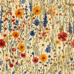 Wildflower Garden Floral Digital Pattern for Crafting and Design Projects