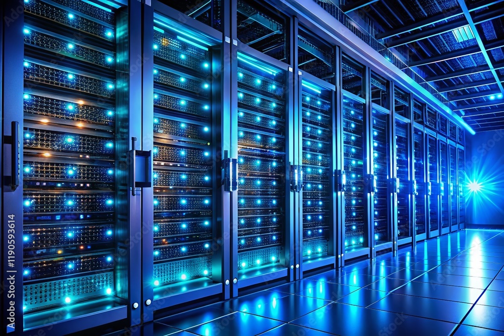Poster global network connection: server data center and cloud computing technology
