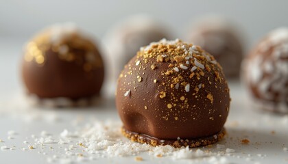  Chocolate truffle with golden dust and sea salt