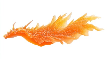 Orange sea slug isolated on white background.