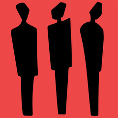  Silhouettes of broken people. Vector illustration