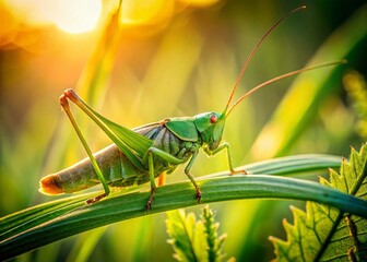 Great Green Bush Cricket (Tettigonia viridissima) in Waldviertel, Austria - High-Resolution Stock Photo