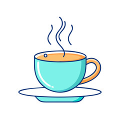 hot cup of tea or coffee vector icon, hot cup of tea or coffee vector illustration - simple illustration of hot cup of tea or coffee, perfect for logos hot cup of tea or coffee 