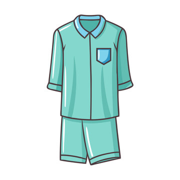 teal pajamas set cartoon style clip art preview