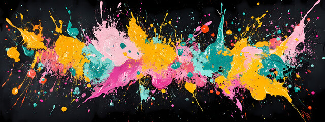 Fototapeta premium Dynamic interplay of bright paint splashes