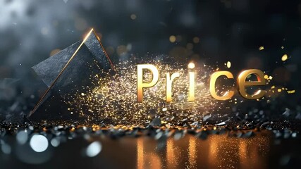 Video with price text: creative visual featuring a bold price tag on a product, effectively conveyed, importance of clear pricing for online sales and marketing strategies.