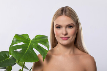 Glistening Beauty in Harmony with Nature A Stunning Portrait of a Beautiful Model