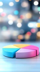 Fototapeta premium Colorful pie chart on a blurred background.