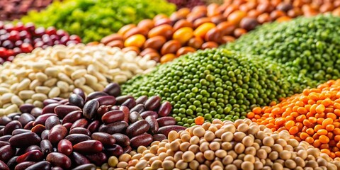 Fototapeta premium Healthy Pulses: Lentils, Peas & Beans Harvest - High-Protein Vegetarian Food