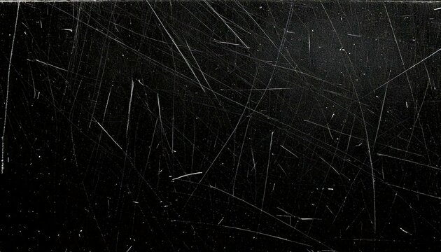 Black grunge scratched background, old film effect, dust textur
