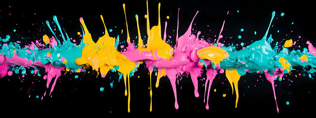 Fototapeta premium Dynamic interplay of bright paint splashes