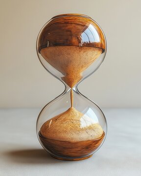[New Year motivation management productivity goal] Time Running Out Sand Hourglass - Flowing Time Concept