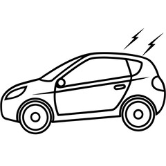 Elegant Vector Illustration of an Electric Vehicle