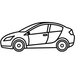 Elegant Vector Illustration of an Electric Vehicle