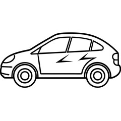 Elegant Vector Illustration of an Electric Vehicle