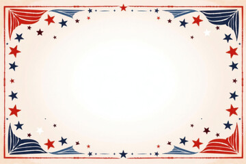 Obraz premium Patriotic frame with stars and stripes for Independence Day celebration, copy space