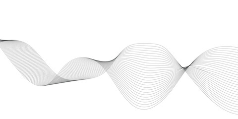 Gray and white Technology and business wave lines on transparent background. Frequency sound wave, twisted curve lines with blend effect	
