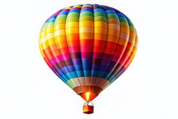 Fototapeta premium Hot Air Balloon at Dusk, Isolated on White Background - Stock Photo