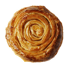 Fototapeta premium Spiral Shaped Flaky Pastry with Crispy Golden Exterior