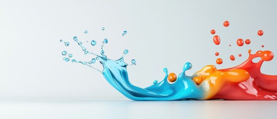 [Fluid visuals elements animated graphics] Vibrant Digital Art Splash of Colors & Abstract Elements - Creativity & Innovation Unleashed