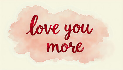 Elegant Love Message in Sparkly Red Script on Peach Watercolor Background with Copy Space